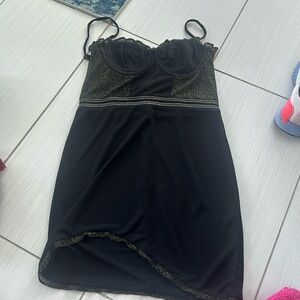 Revolve black mini dress never worn size small leggings